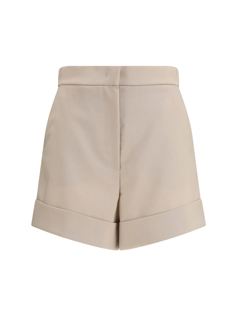 Max Mara Max Mara Mohair And Silk Canvas Shorts Verde Muschio - World Class Fashion