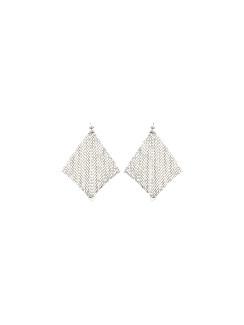 Rabanne Rabanne Pixel Chainmail Earrings Silver - World Class Fashion