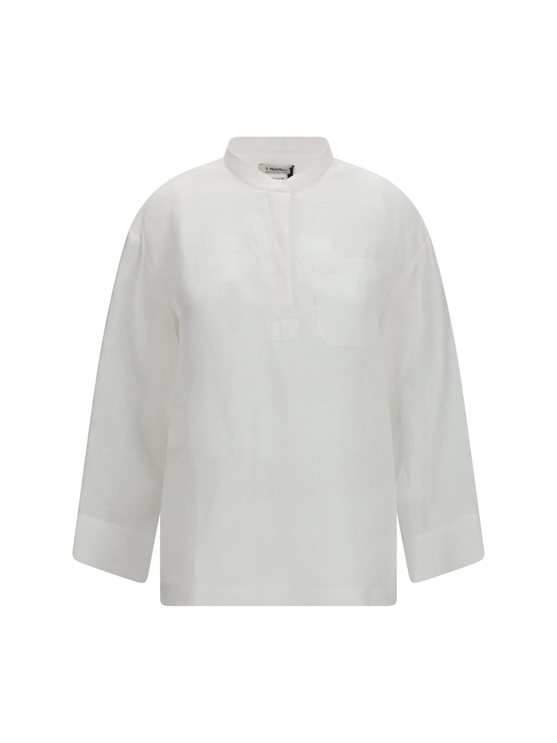 's Maxmara 'S Maxmara Smmcantico Linen Shirt Bianco Ottico - World Class Fashion