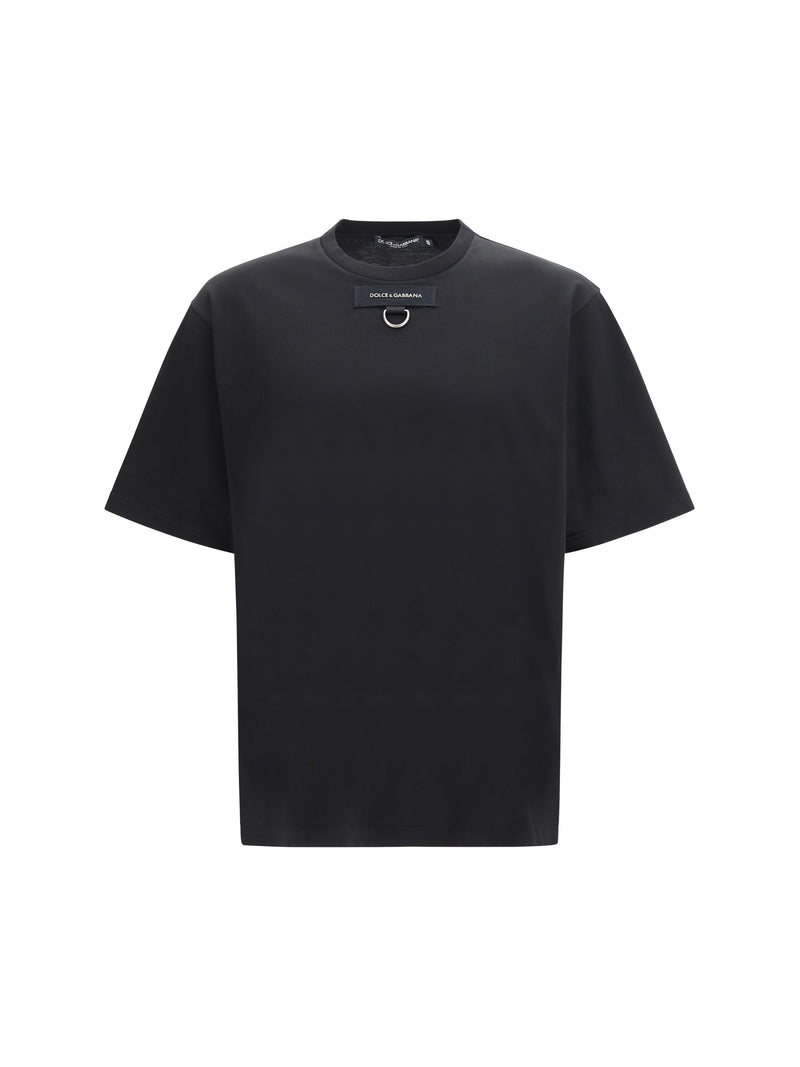 Dolce & Gabbana Dolce & Gabbana Round Neck T-shirt with D-ring Nero - World Class Fashion
