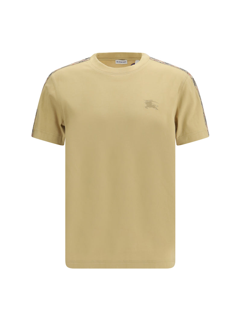 Burberry Burberry T-Shirt With Check Trims Flax - World Class Fashion