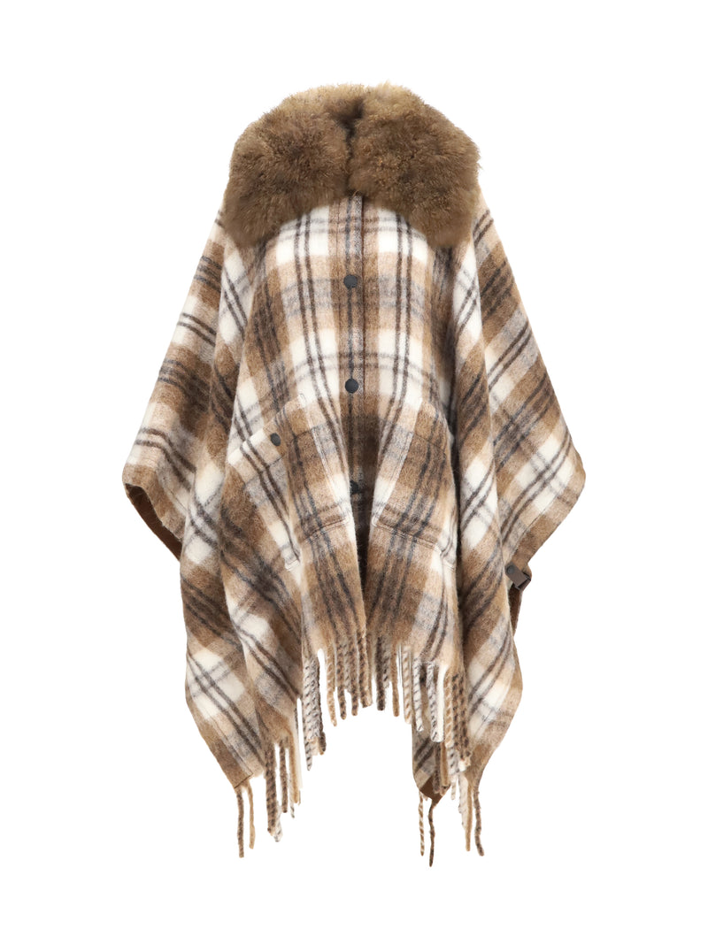 Moncler Grenoble Moncler Grenoble Wool-blend Cape Checkered Women - World Class Fashion