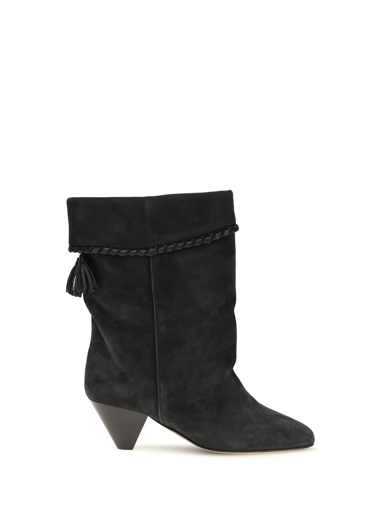 Isabel Marant Isabel Marant Draped Suede Boots Faded Black - World Class Fashion