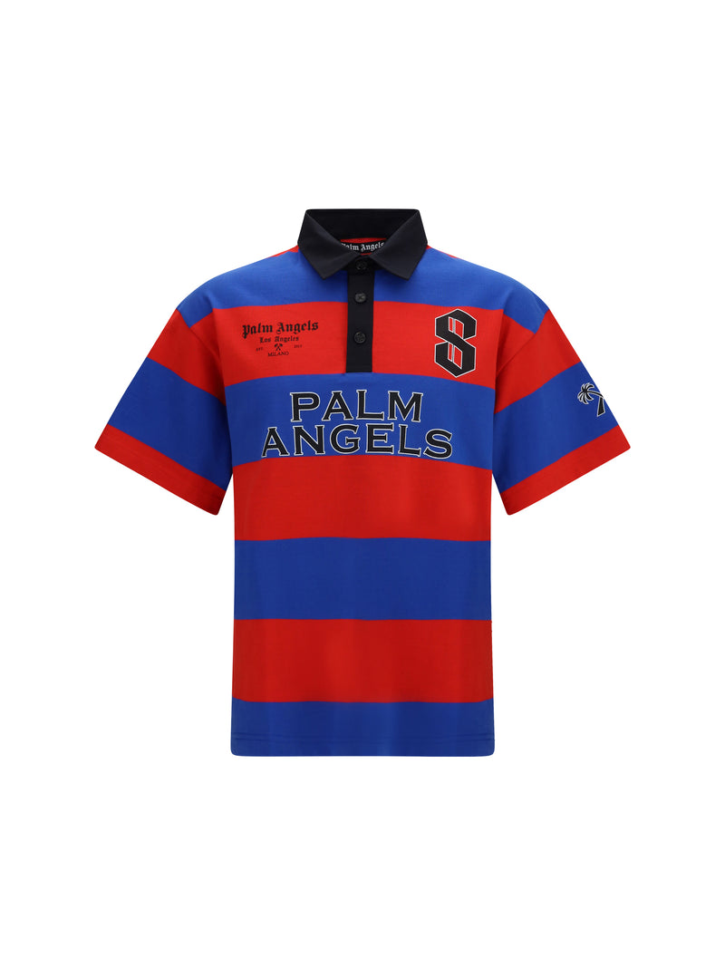 Palm Angels Palm Angels Palm Sport Stripes Polo Red Black - World Class Fashion