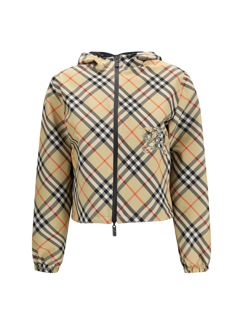 Burberry Burberry Reversible Cropped Check Jacket Sand IP Check - World Class Fashion