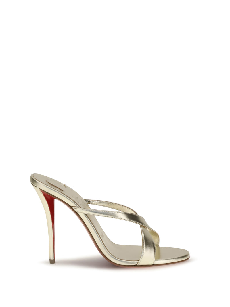 Christian Louboutin Christian Louboutin Mulazee Cross Mule Sandals Platine - World Class Fashion