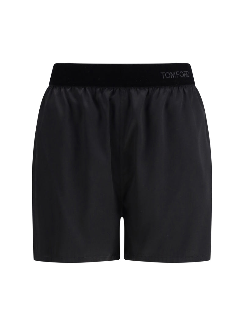 Tom Ford Tom Ford Stretch Silk Satin PJ Shorts Black - World Class Fashion