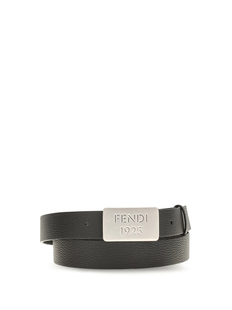 Fendi Fendi 1925 Cuoio Romano Leather Belt Black - World Class Fashion