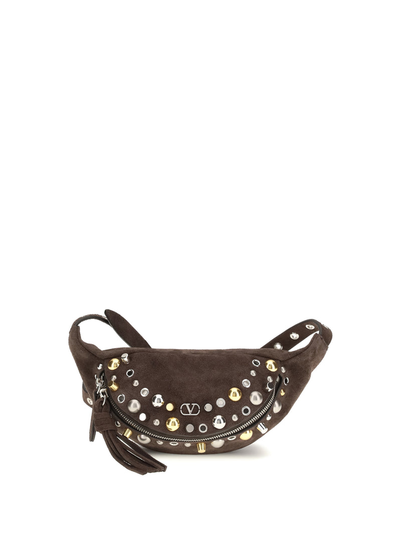 Valentino Garavani Valentino Garavani Nellcôte Suede Fanny Pack Brown - World Class Fashion