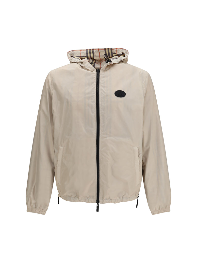 Burberry Burberry Reversible Check Hooded Jacket Pebble Beige - World Class Fashion
