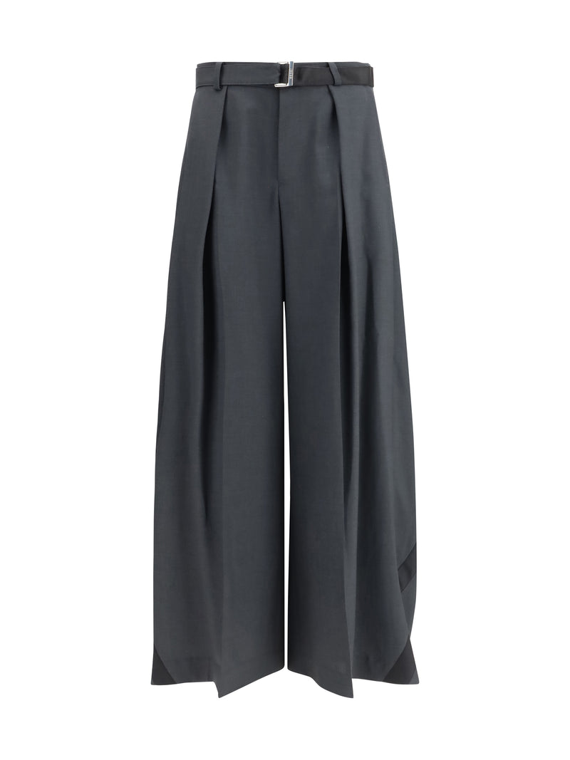 Sacai Sacai pantalones extragrandes grises para mujer - World Class Fashion