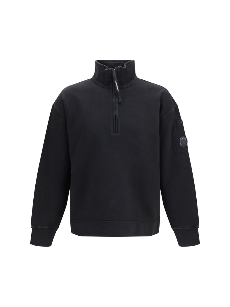 C.P. Company C.P. Company Diagonal-Weave Cotton Sweatshirt Black - World Class Fashion