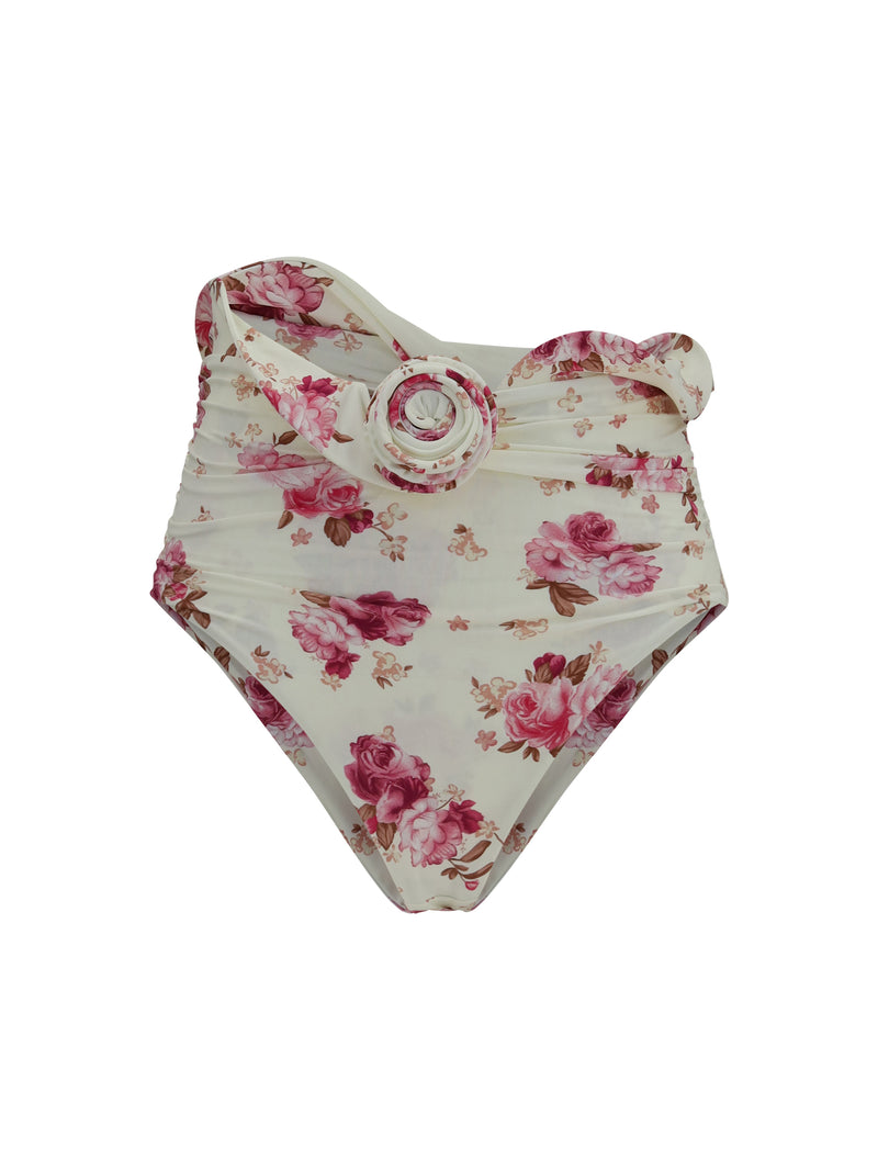 Magda Butrym Magda Butrym Shaping Floral-print Bikini Bottom Cream - World Class Fashion