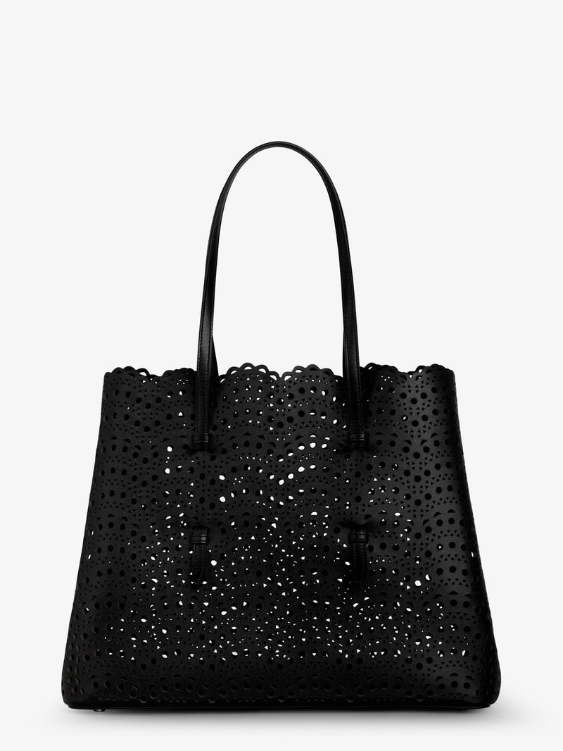 Alaia Alaia Mina 37 Leather Shoulder Bag Black - World Class Fashion