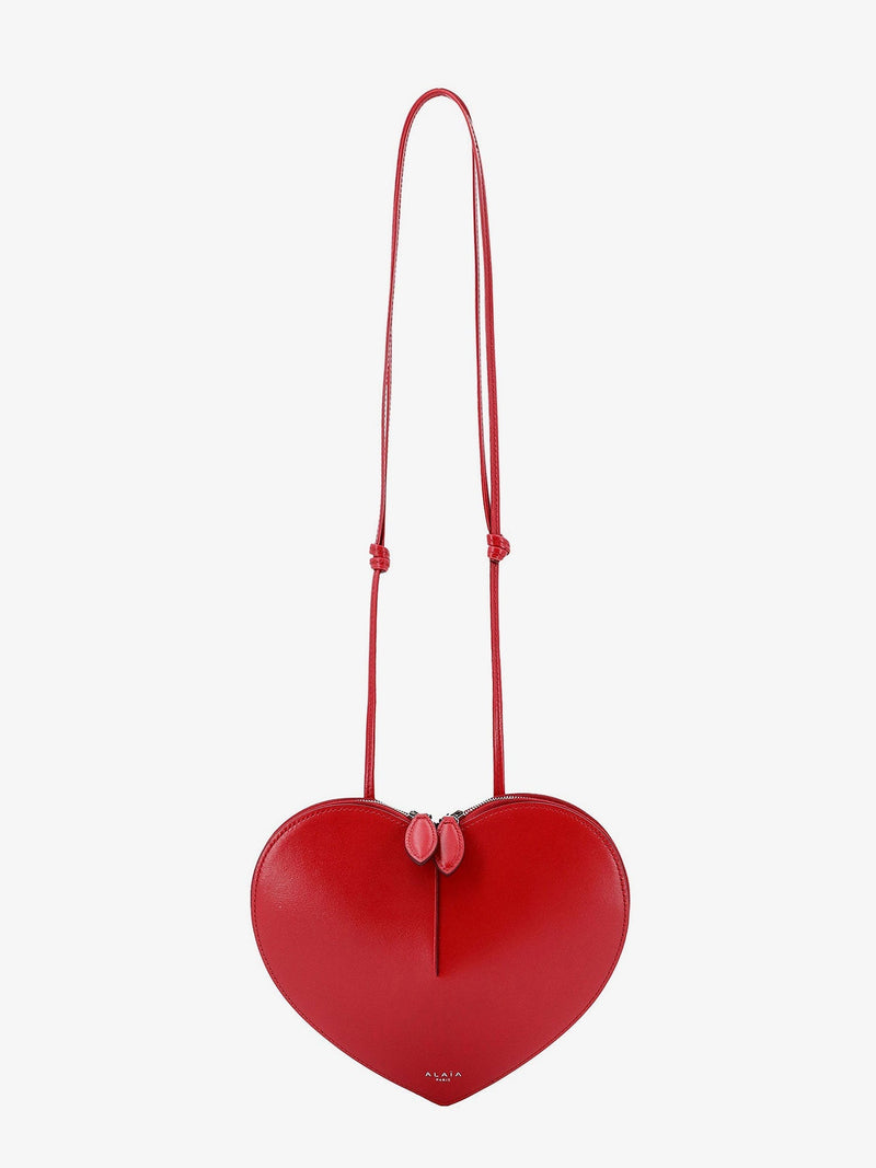 Alaia Alaia Le Coeur Leather Crossbody Bag Red - World Class Fashion