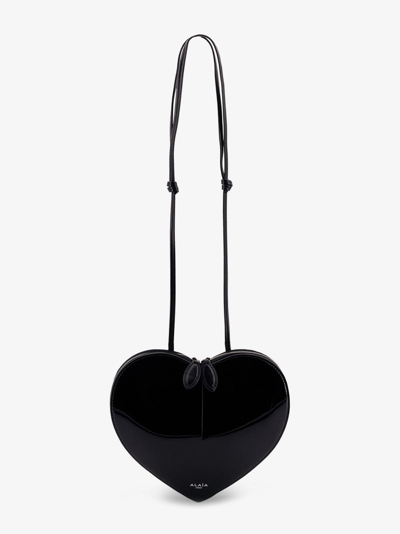 Alaia Alaia Le Coeur Patent Leather Crossbody Bag Black - World Class Fashion
