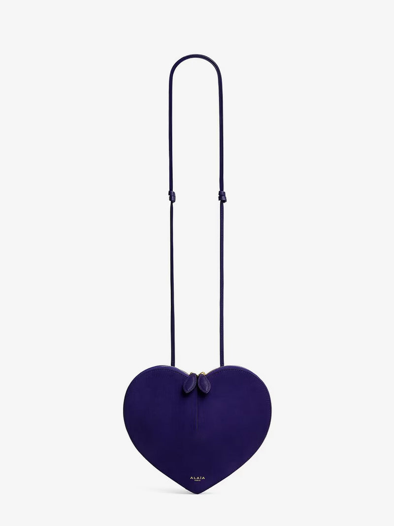 Alaia Alaia Le Coeur Suede Crossbody Bag Purple - World Class Fashion