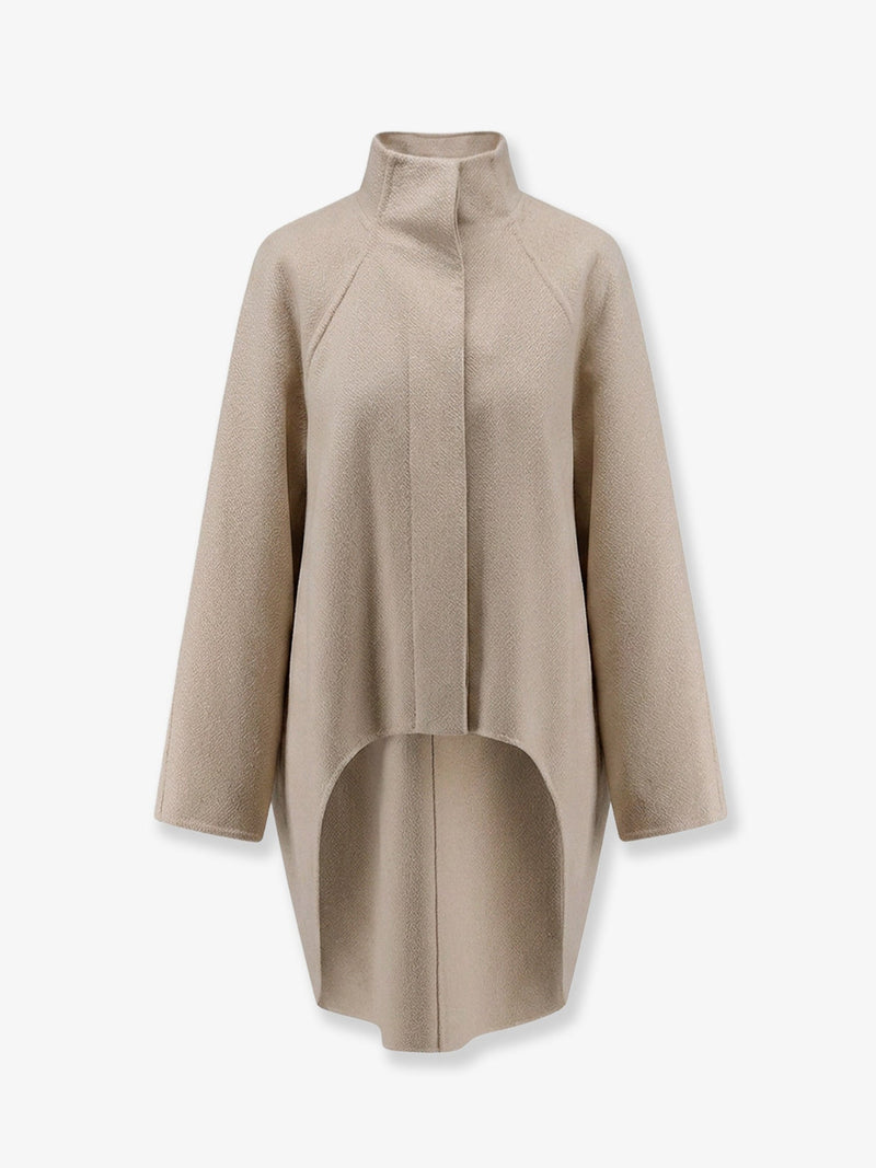Alaia Alaia Asymmetrical Cashmere Coat Beige - World Class Fashion