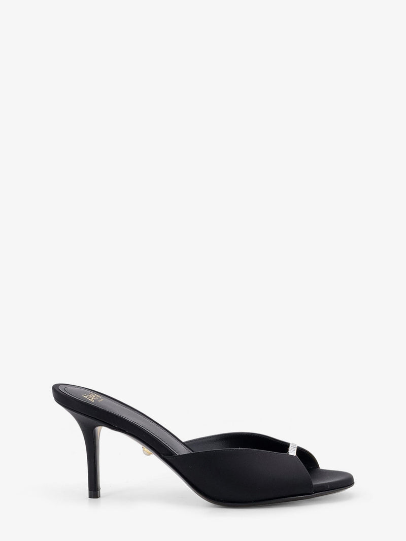 Alevi` Alevi` Luana Satin Sandals Black with Rhinestones - World Class Fashion