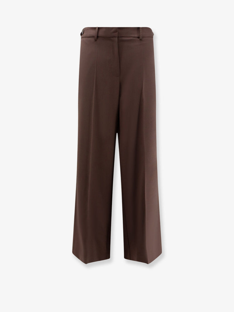 Alysi Alysi Stretch Virgin Wool Trousers Brown - World Class Fashion