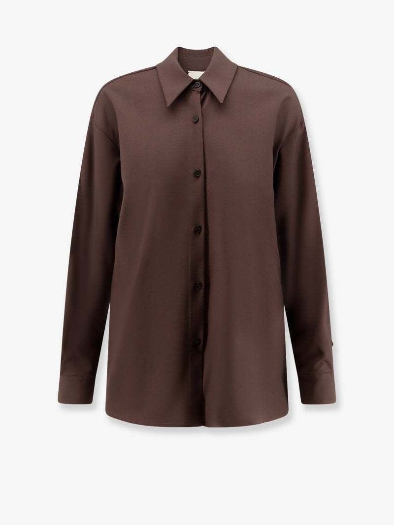 Alysi Alysi Stretch Virgin Wool Shirt Brown - World Class Fashion