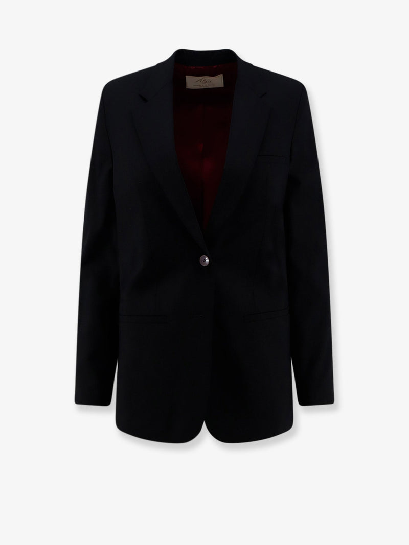 Alysi Alysi Single-Breasted Stretch Virgin Wool Blazer Black - World Class Fashion