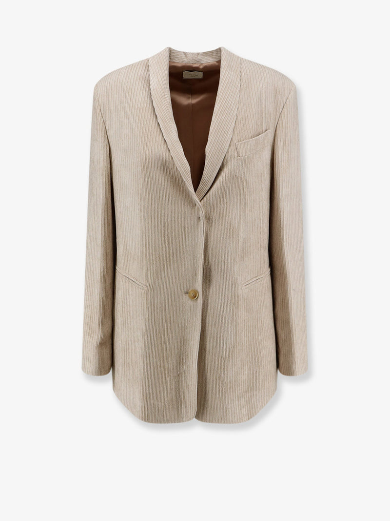 Alysi Alysi Corduroy Blazer Beige Women - World Class Fashion