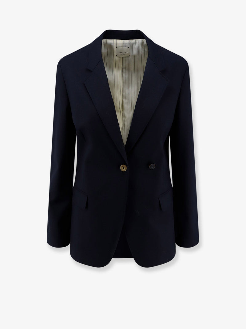 Alysi Alysi Sartorial Virgin Wool Blend Blazer Blue Women - World Class Fashion