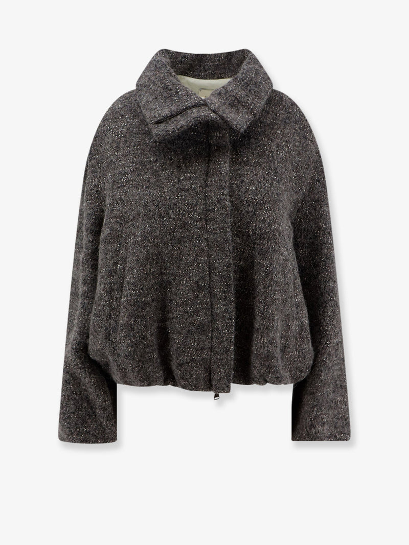 Alysi Alysi Virgin Wool Cotton Alpaca Jacket Brown - World Class Fashion