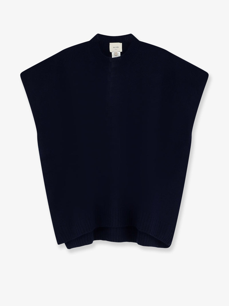 Alysi Alysi Merino Wool Cashmere Blend Sweater Blue - World Class Fashion
