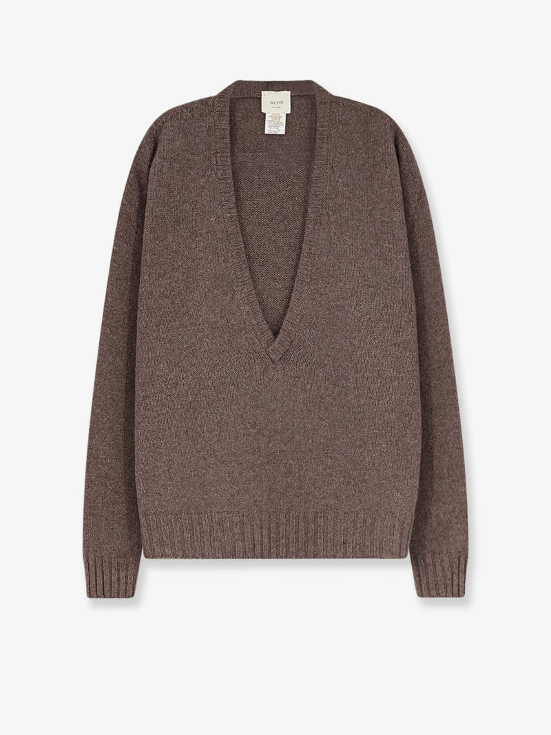 Alysi Alysi Wool and Cashmere Blend Sweater Brown - World Class Fashion