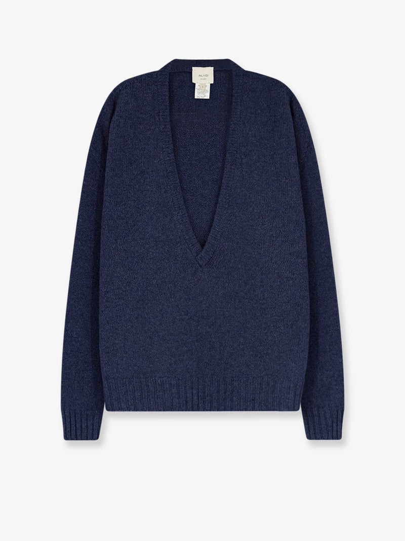 Alysi Alysi Wool and Cashmere Blend Sweater Blue - World Class Fashion