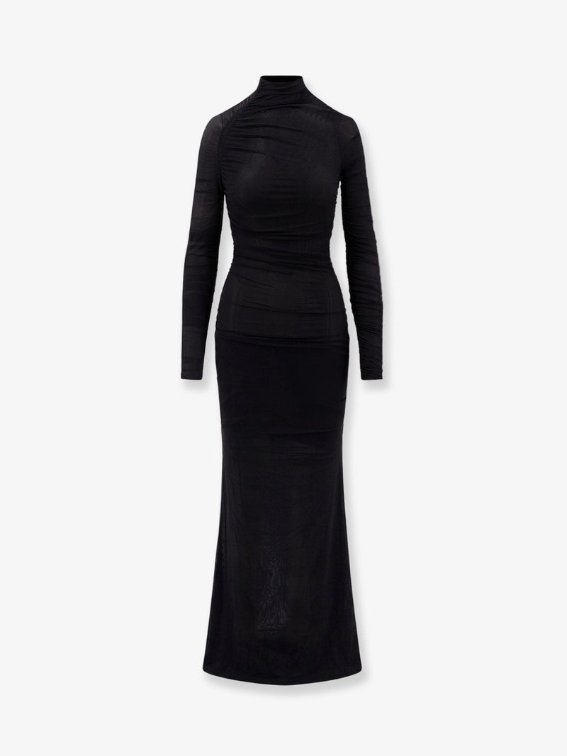 Amazuìn Amazuìn Dakota Sheer Stretch Tulle Maxi Dress Black - World Class Fashion