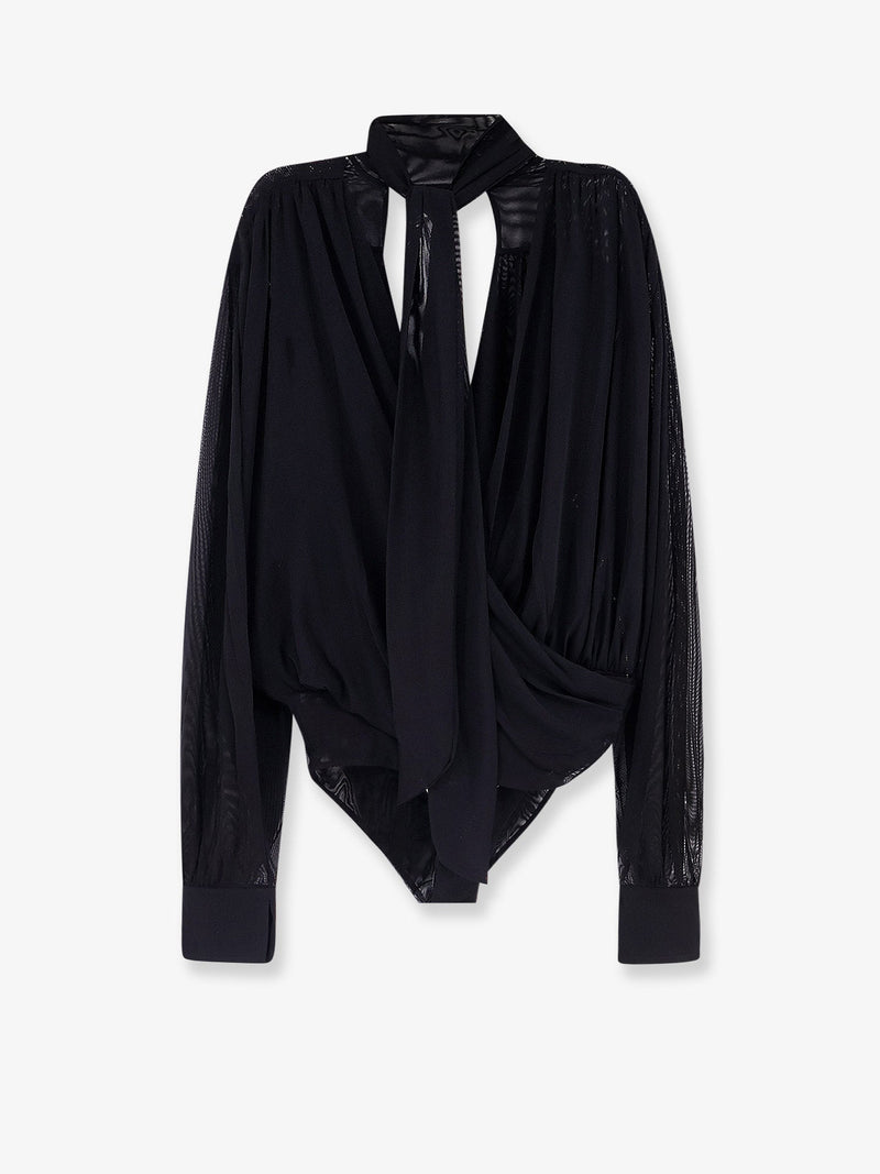 Amazuìn Amazuìn Keila Sheer Stretch Tulle Bodysuit Black - World Class Fashion