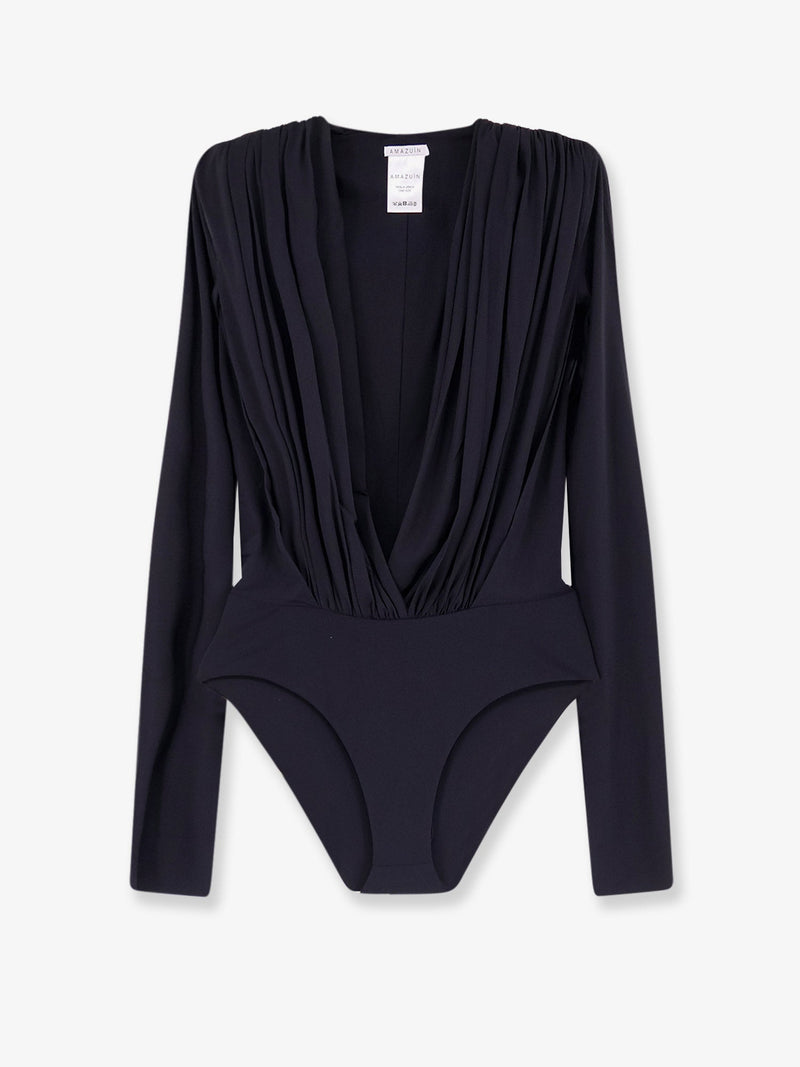 Amazuìn Amazuìn Rasha Sheer Stretch Jersey Bodysuit Black - World Class Fashion