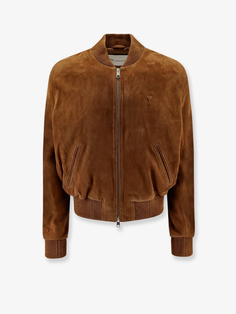 AMI Paris AMI Paris Suede Goatskin Jacket Brown - World Class Fashion