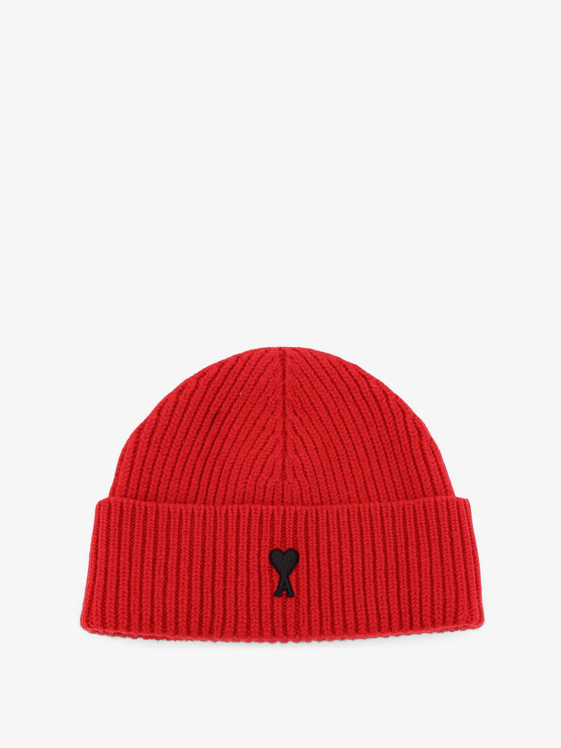 AMI Paris AMI Paris Wool Beanie Hat Red - World Class Fashion
