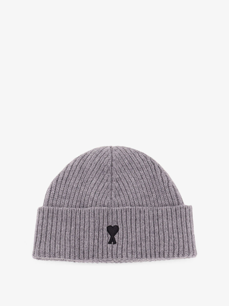 AMI Paris AMI Paris Wool Beanie Hat Grey - World Class Fashion