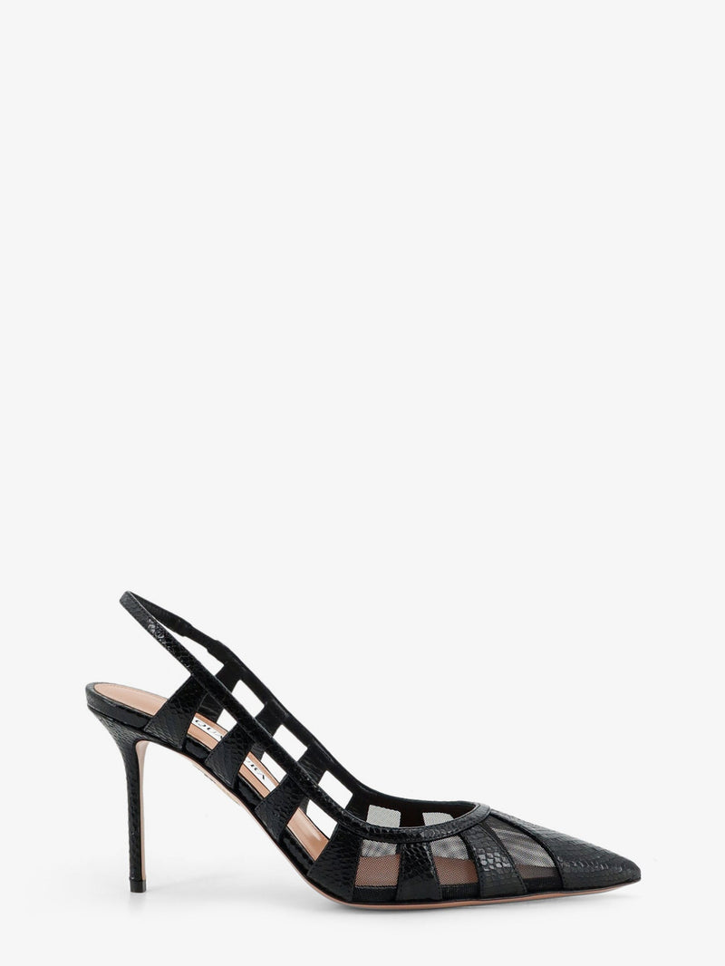 Aquazzura Aquazzura Leather Décolleté With Mesh Inserts - World Class Fashion