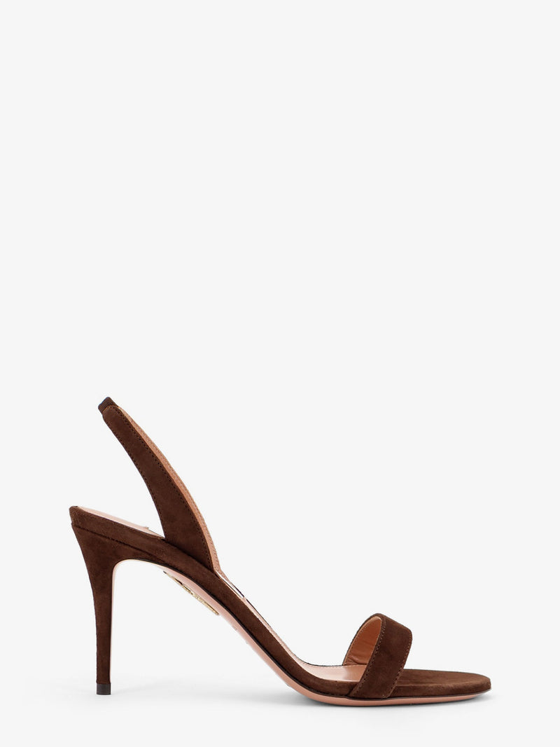 Aquazzura Aquazzura So Nude Suede Sandals Brown - World Class Fashion