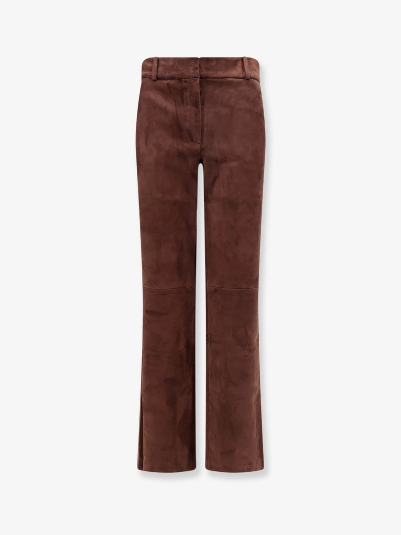 Arma Arma Stretch Suede Trousers Brown - World Class Fashion