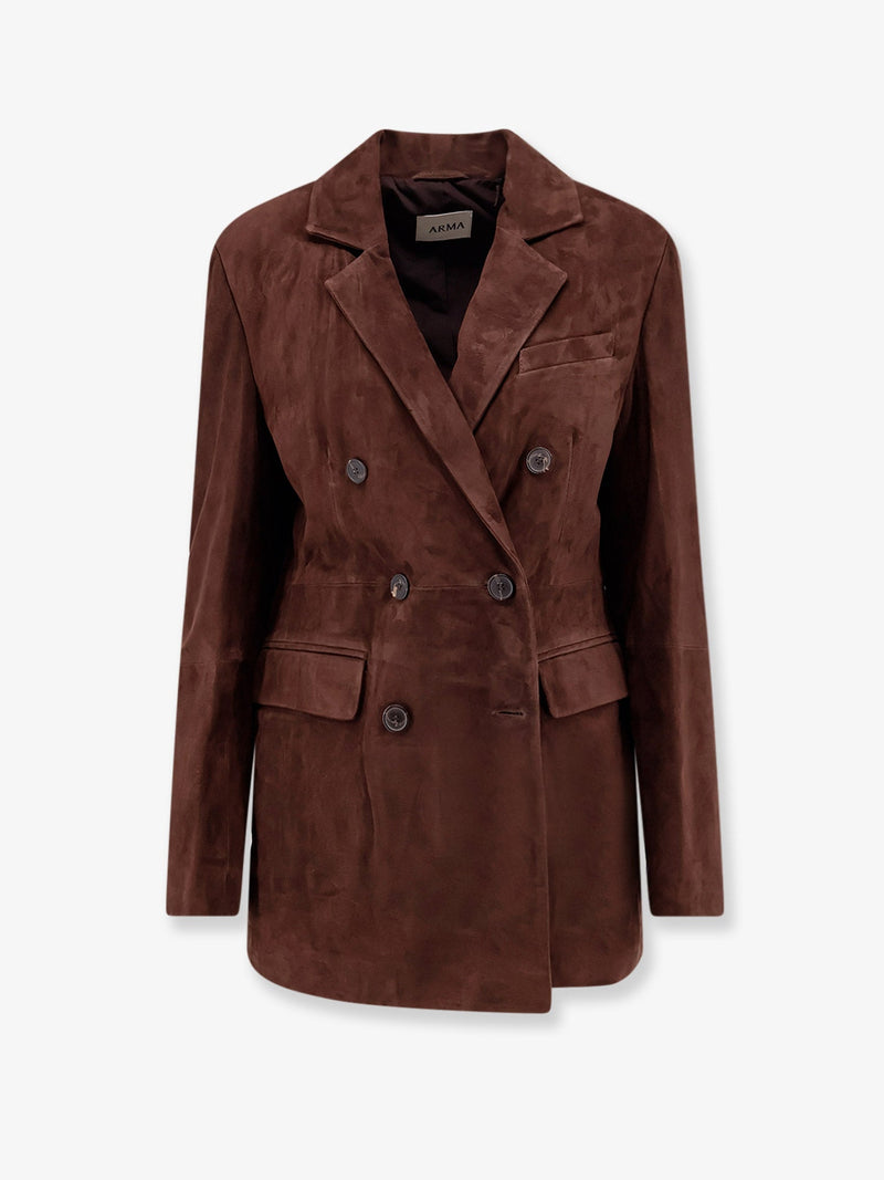 Arma Arma Safia Suede Blazer Brown Women - World Class Fashion