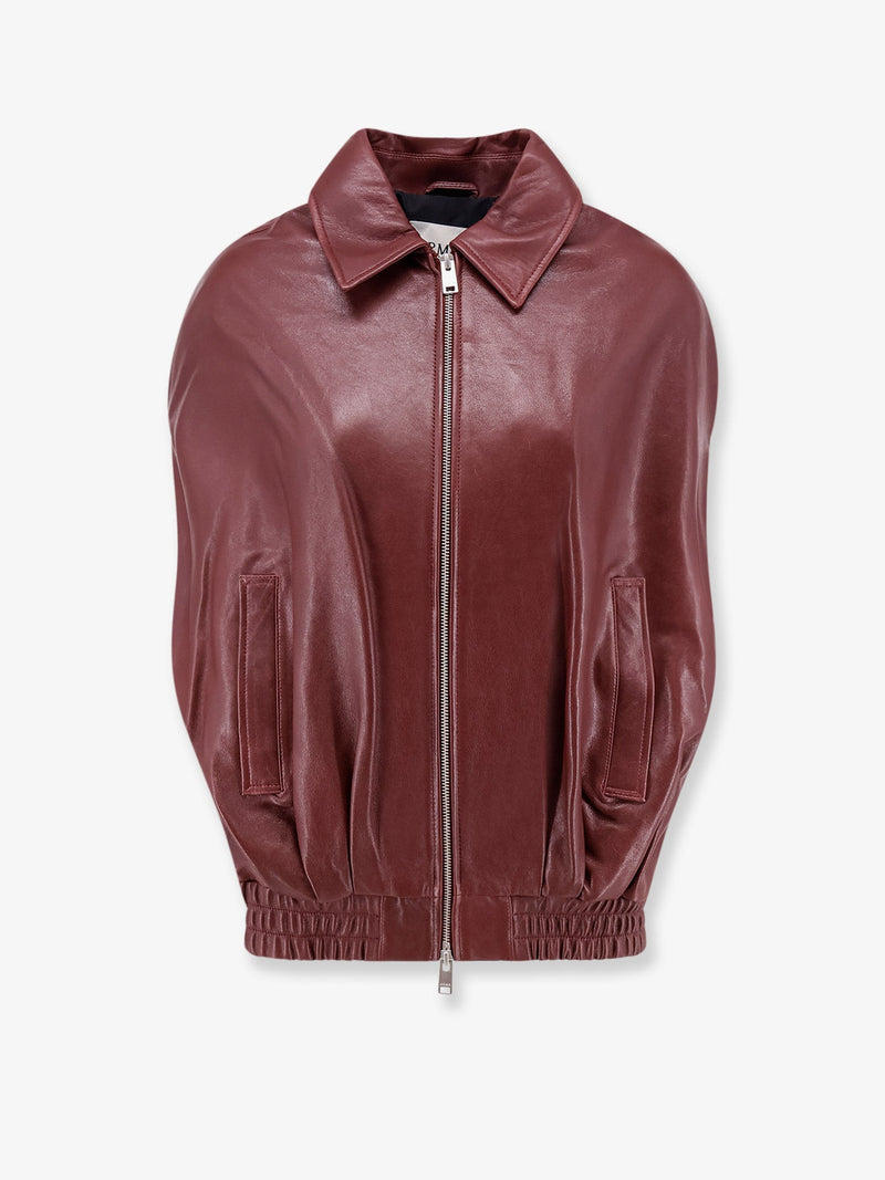 Arma Arma Bina Leather Sleeveless Jacket Red - World Class Fashion