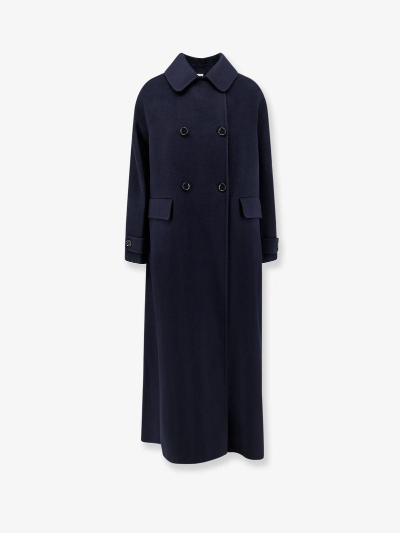 Aspesi Aspesi Double-Breasted Wool Coat Blue Women - World Class Fashion