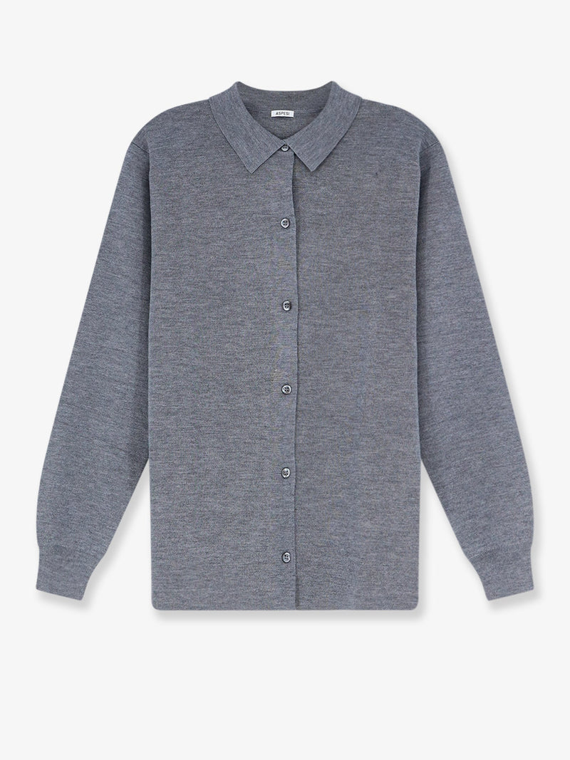 Aspesi Aspesi Virgin Wool Cardigan Grey - World Class Fashion