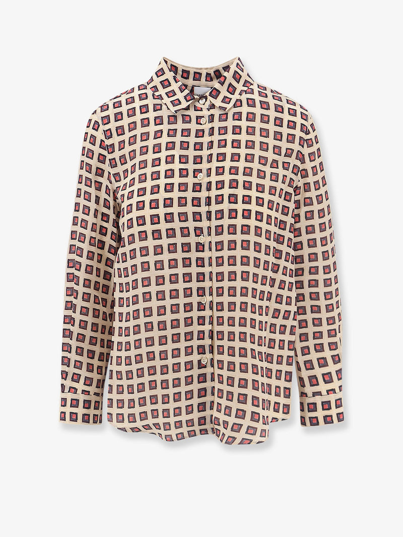 Aspesi Aspesi Printed Silk Shirt Beige - World Class Fashion