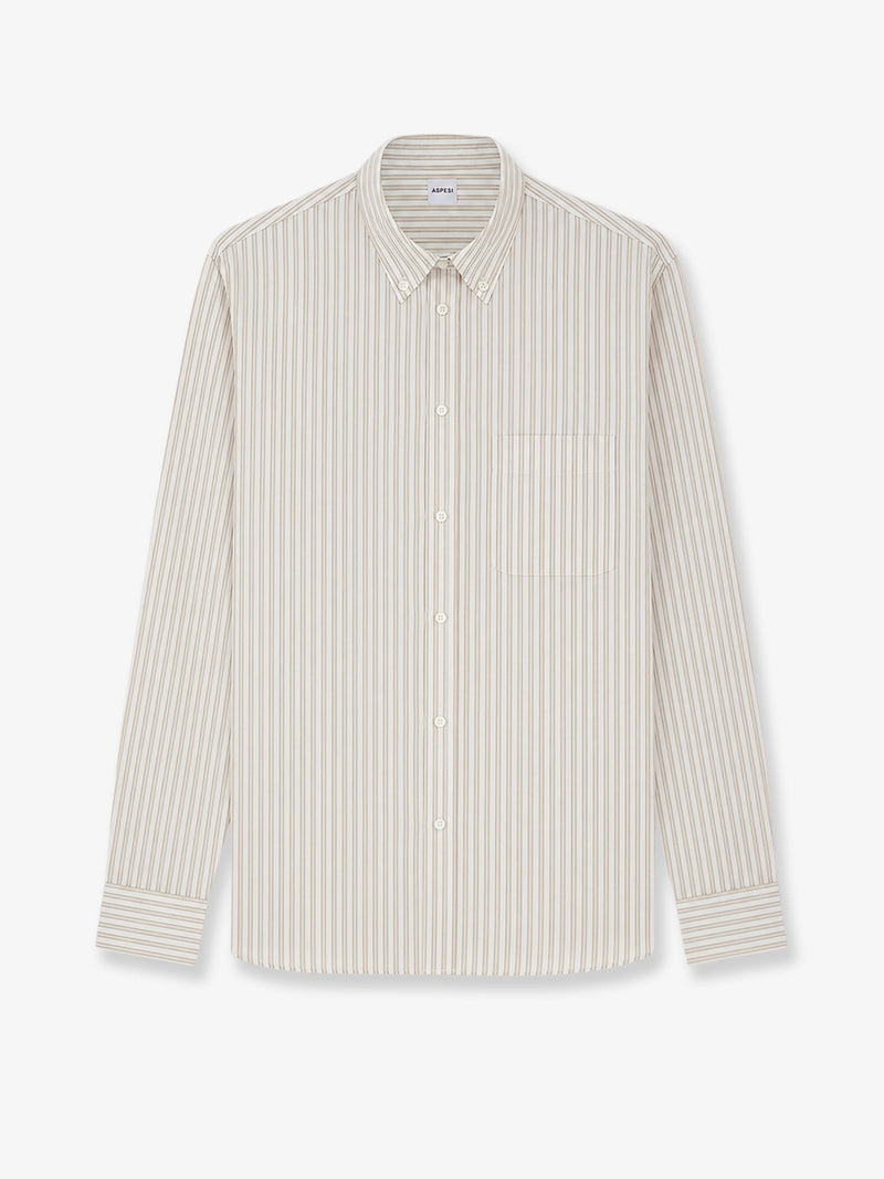 Aspesi Aspesi Striped Cotton Shirt Beige Women - World Class Fashion