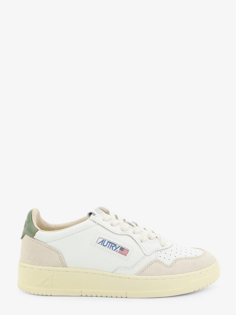 Autry Autry Medalist Low Leather Sneakers White Bronze Green - World Class Fashion