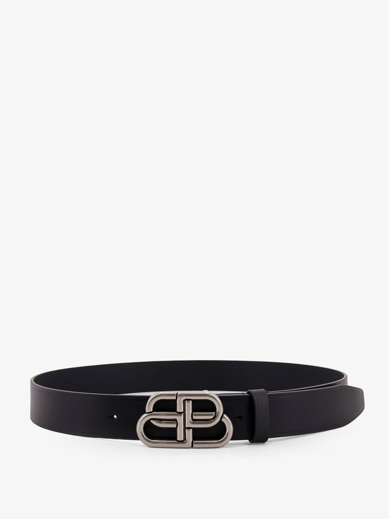 Balenciaga Balenciaga Bb Large Leather Belt Black - World Class Fashion