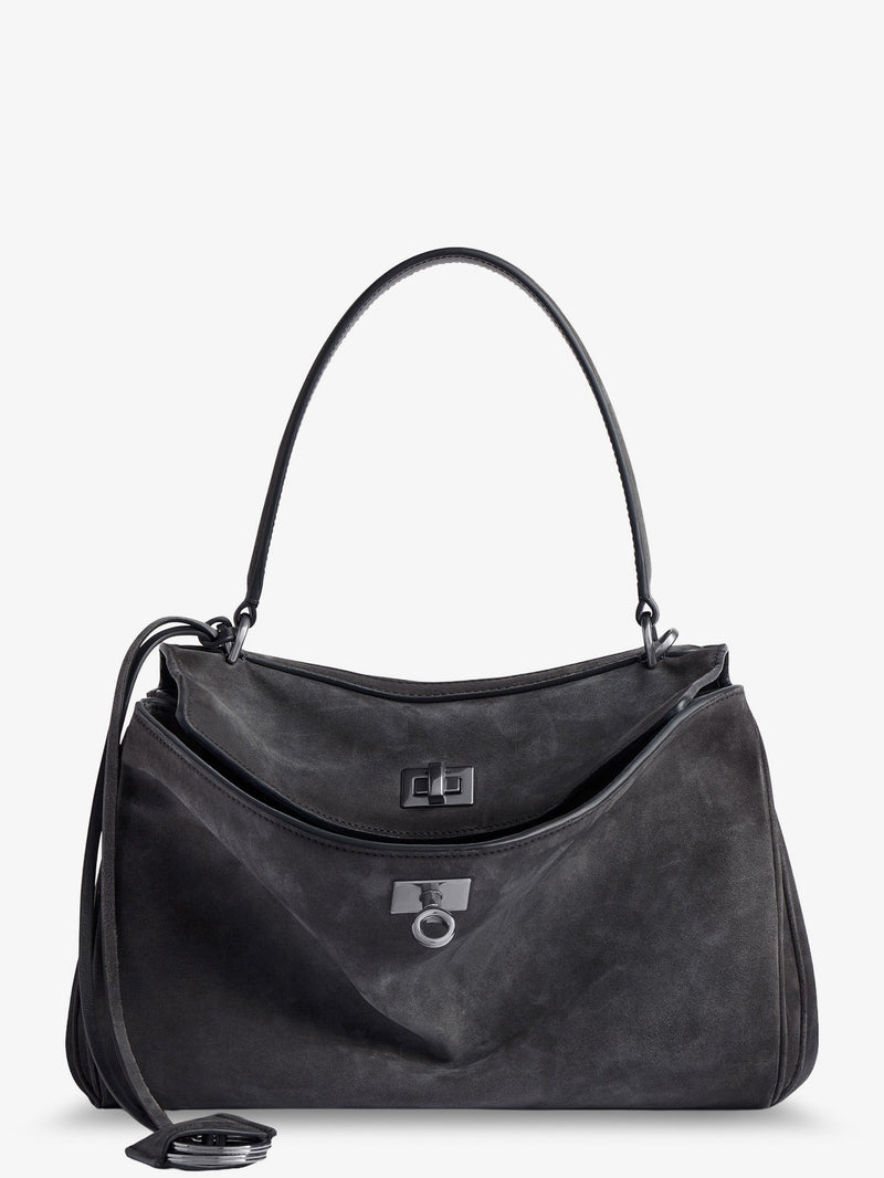 Balenciaga Balenciaga Rodeo S Suede Crossbody Bag Grey - World Class Fashion